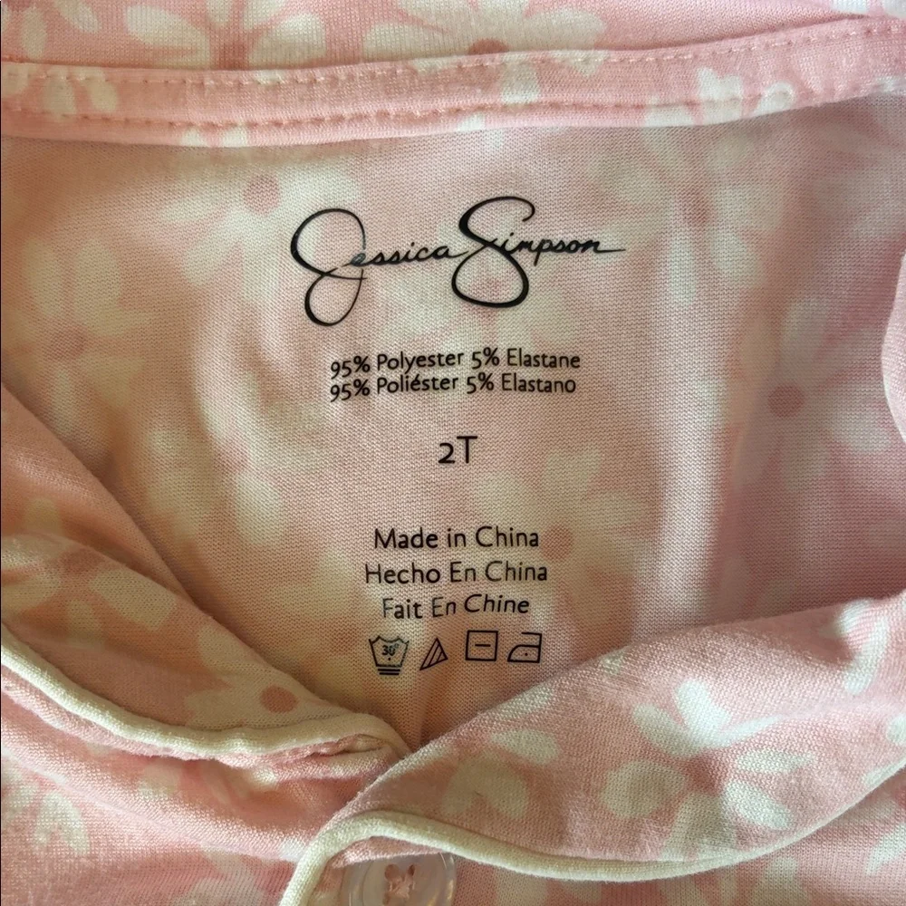 Jessica Simpson Light Pink Floral Short Sleeve Pajama Set - Picture 4 of 4